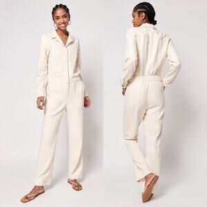 Faherty Overland Twill Jumpsuit Womens Size Medium NWOT Organic Cotton Utility